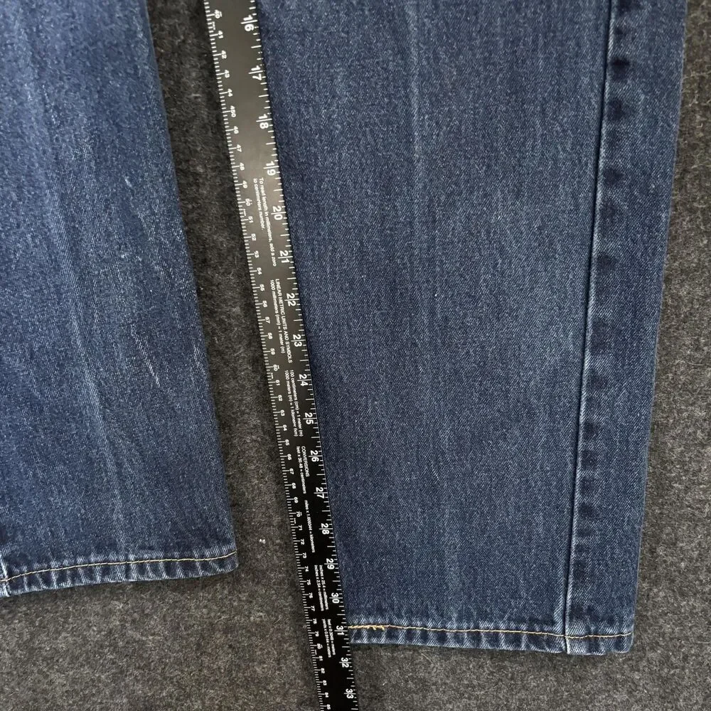 Levis 505 Jeans Men's 36x32 Blue Dark Wash Regular Fit Straight Leg Denim Cotton